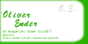 oliver ender business card